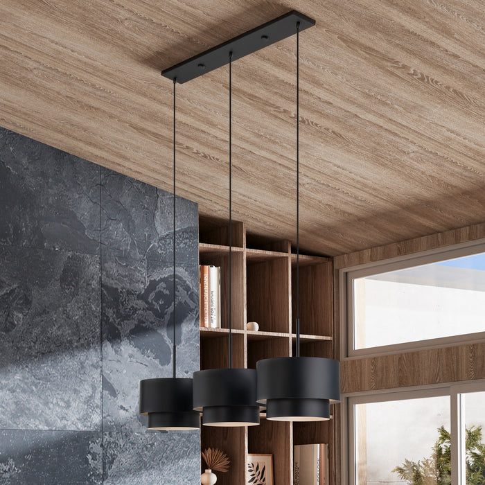 Livex Lighting - 40053-04 - Three Light Linear Chandelier - Zolana - Black