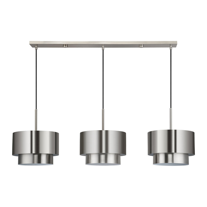 Livex Lighting - 40053-91 - Three Light Linear Chandelier - Zolana - Brushed Nickel