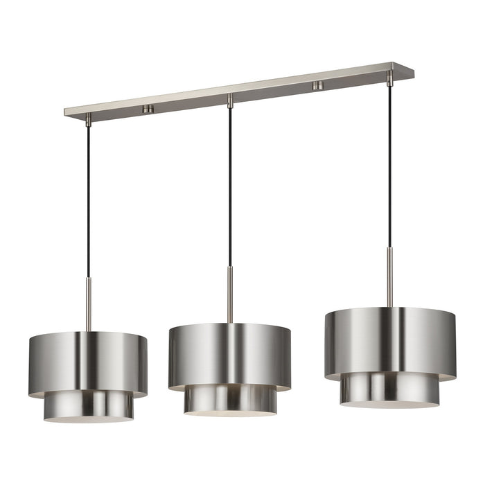 Livex Lighting - 40053-91 - Three Light Linear Chandelier - Zolana - Brushed Nickel