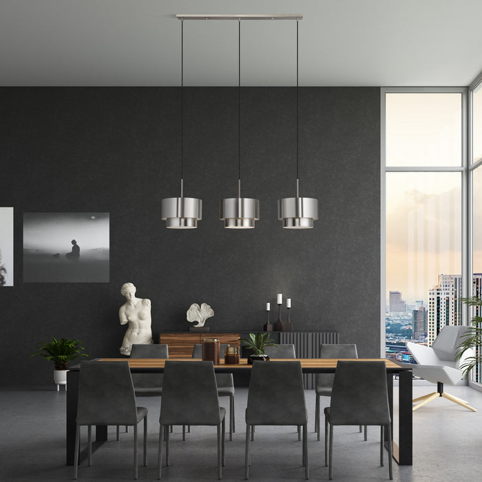 Livex Lighting - 40053-91 - Three Light Linear Chandelier - Zolana - Brushed Nickel