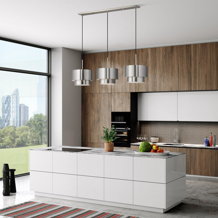 Livex Lighting - 40053-91 - Three Light Linear Chandelier - Zolana - Brushed Nickel