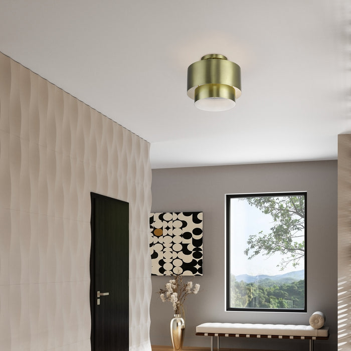 Livex Lighting - 40054-01 - Two Light Semi-Flush Mount - Zolana - Antique Brass