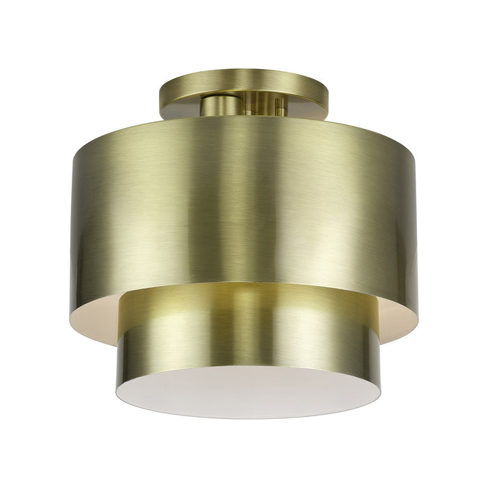 Livex Lighting - 40054-01 - Two Light Semi-Flush Mount - Zolana - Antique Brass