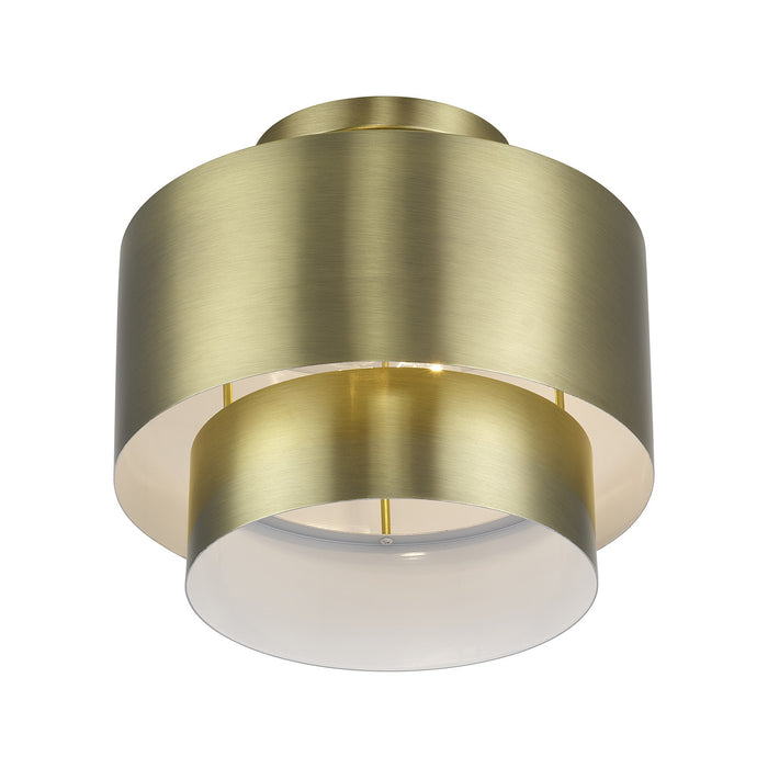 Livex Lighting - 40054-01 - Two Light Semi-Flush Mount - Zolana - Antique Brass
