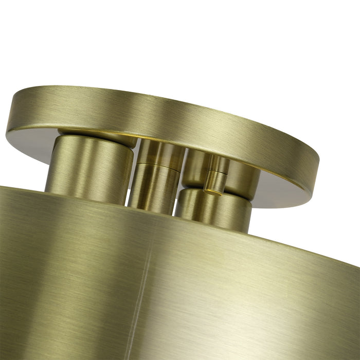 Livex Lighting - 40054-01 - Two Light Semi-Flush Mount - Zolana - Antique Brass