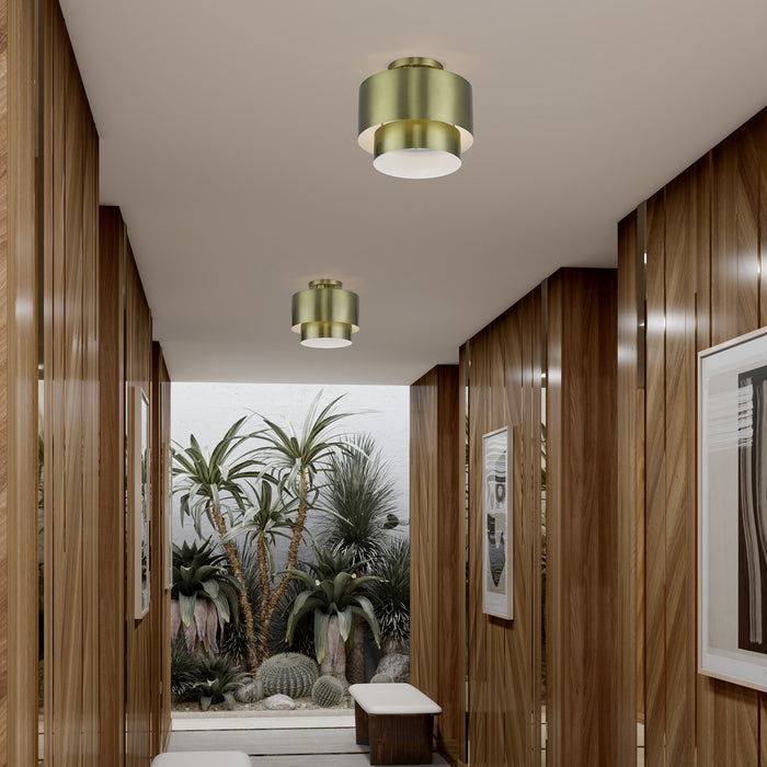 Livex Lighting - 40054-01 - Two Light Semi-Flush Mount - Zolana - Antique Brass