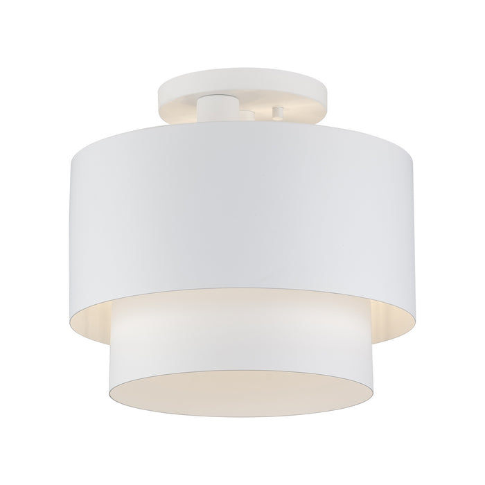 Livex Lighting - 40054-03 - Two Light Semi-Flush Mount - Zolana - White