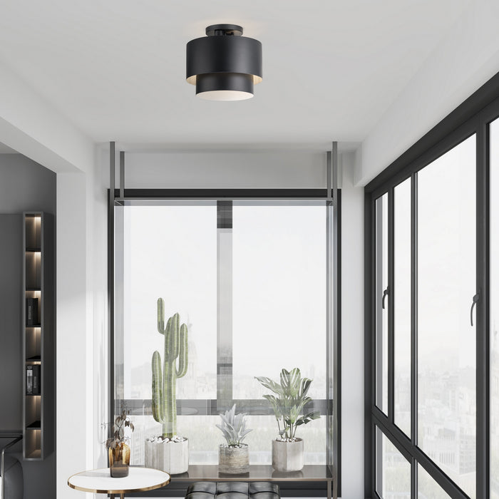 Livex Lighting - 40054-04 - Two Light Semi-Flush Mount - Zolana - Black