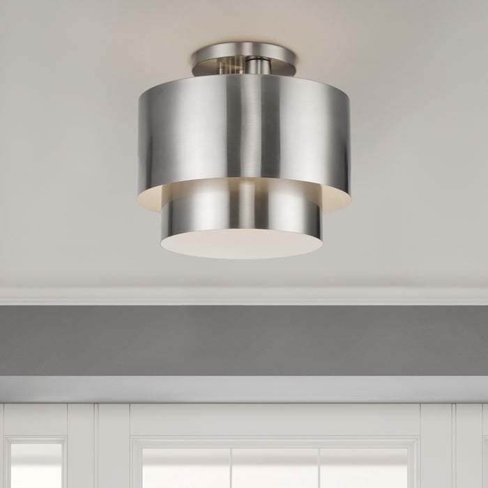 Livex Lighting - 40054-91 - Two Light Semi-Flush Mount - Zolana - Brushed Nickel