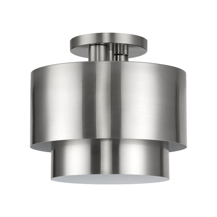 Livex Lighting - 40054-91 - Two Light Semi-Flush Mount - Zolana - Brushed Nickel