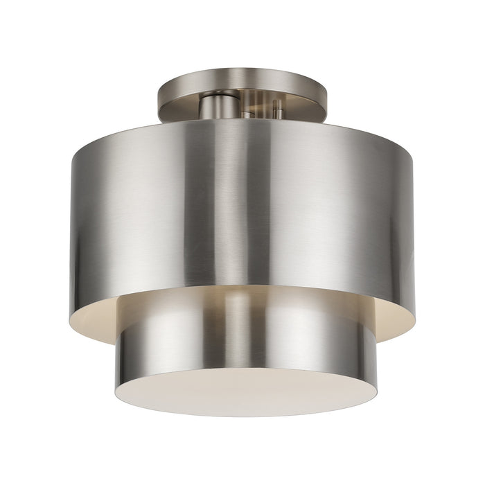 Livex Lighting - 40054-91 - Two Light Semi-Flush Mount - Zolana - Brushed Nickel