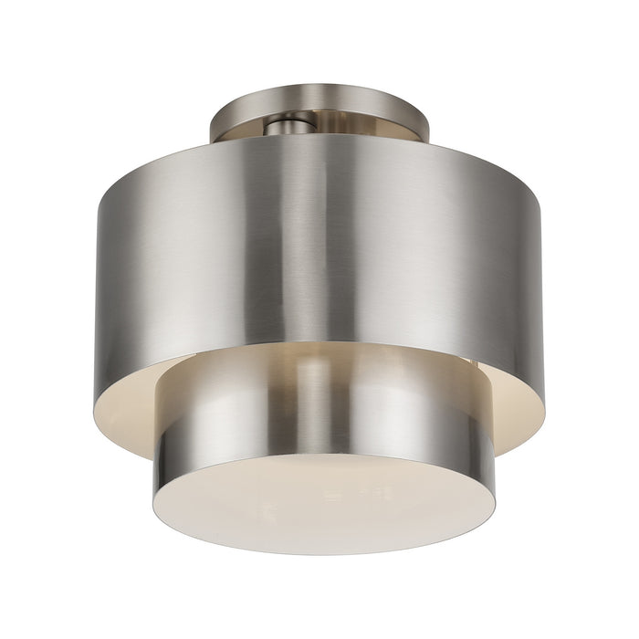 Livex Lighting - 40054-91 - Two Light Semi-Flush Mount - Zolana - Brushed Nickel