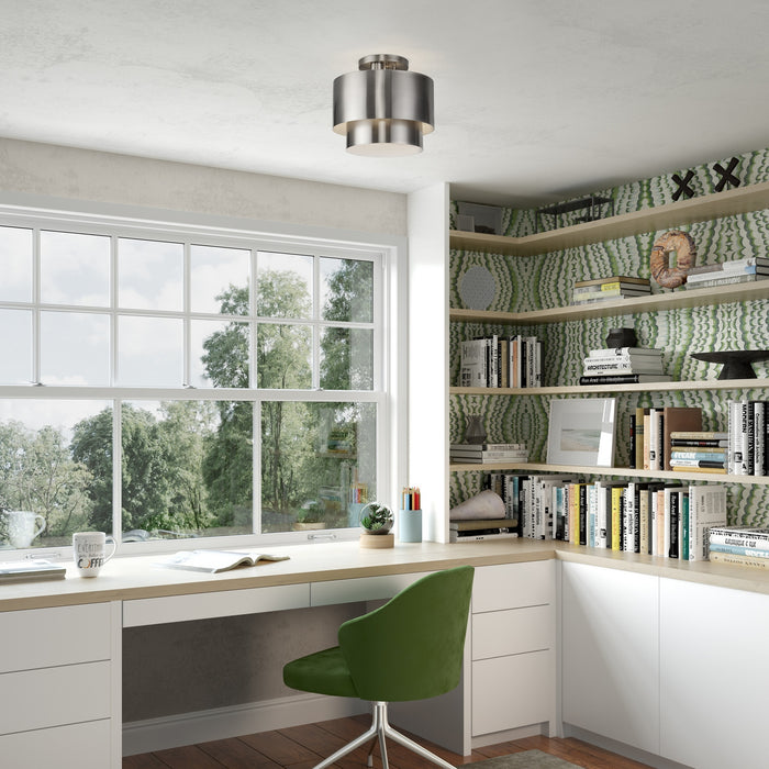 Livex Lighting - 40054-91 - Two Light Semi-Flush Mount - Zolana - Brushed Nickel