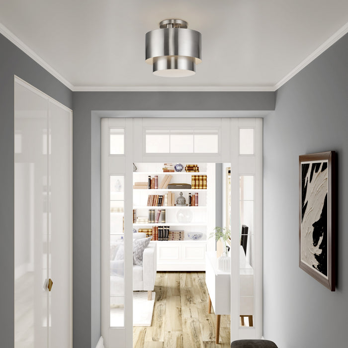 Livex Lighting - 40054-91 - Two Light Semi-Flush Mount - Zolana - Brushed Nickel