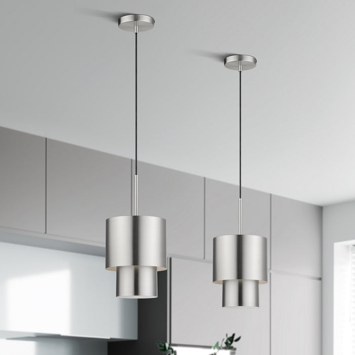 Livex Lighting - 40058-91 - One Light Mini Pendant - Zolana - Brushed Nickel