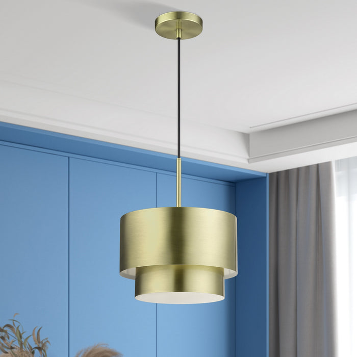 Livex Lighting - 40059-01 - One Light Pendant - Zolana - Antique Brass