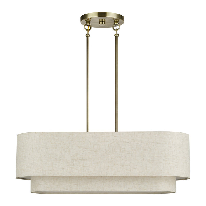 Livex Lighting - 41933-01 - Three Light Linear Chandelier - Manorwood - Antique Brass