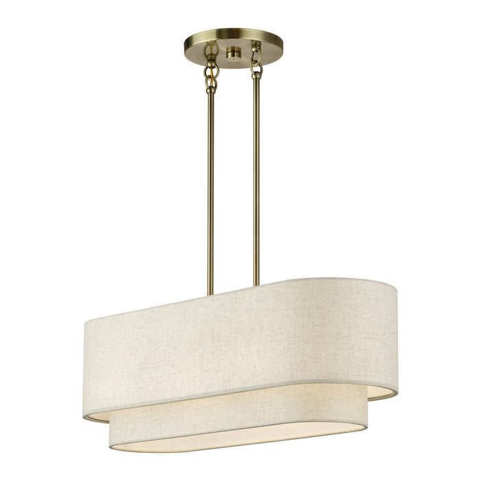 Livex Lighting - 41933-01 - Three Light Linear Chandelier - Manorwood - Antique Brass