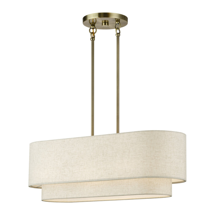Livex Lighting - 41933-01 - Three Light Linear Chandelier - Manorwood - Antique Brass