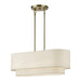Livex Lighting - 41933-01 - Three Light Linear Chandelier - Manorwood - Antique Brass