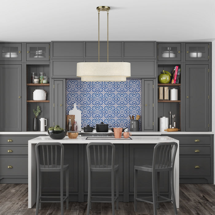 Livex Lighting - 41933-01 - Three Light Linear Chandelier - Manorwood - Antique Brass