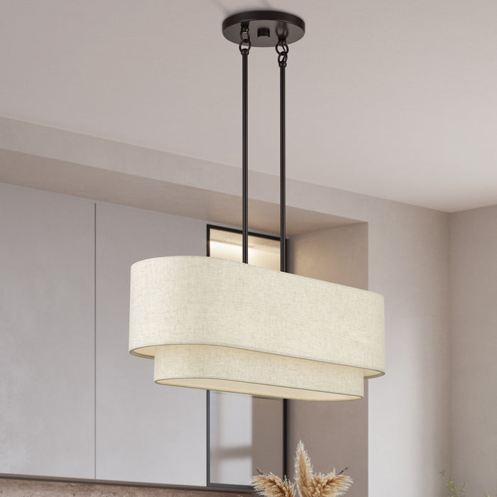 Livex Lighting - 41933-92 - Three Light Linear Chandelier - Manorwood - English Bronze