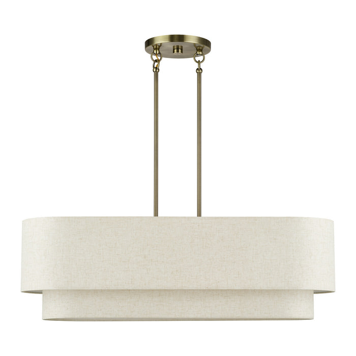 Livex Lighting - 41934-01 - Four Light Linear Chandelier - Manorwood - Antique Brass