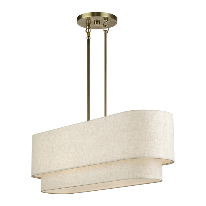 Livex Lighting - 41934-01 - Four Light Linear Chandelier - Manorwood - Antique Brass