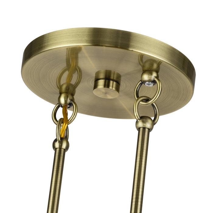 Livex Lighting - 41934-01 - Four Light Linear Chandelier - Manorwood - Antique Brass