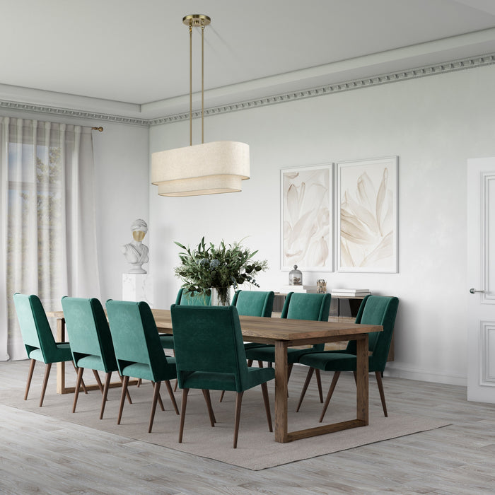 Livex Lighting - 41934-01 - Four Light Linear Chandelier - Manorwood - Antique Brass