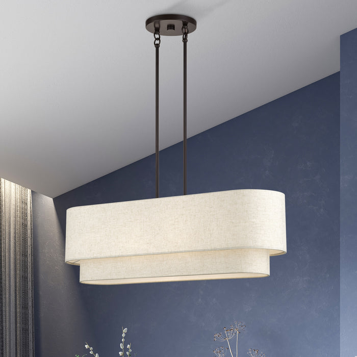 Livex Lighting - 41934-92 - Four Light Linear Chandelier - Manorwood - English Bronze