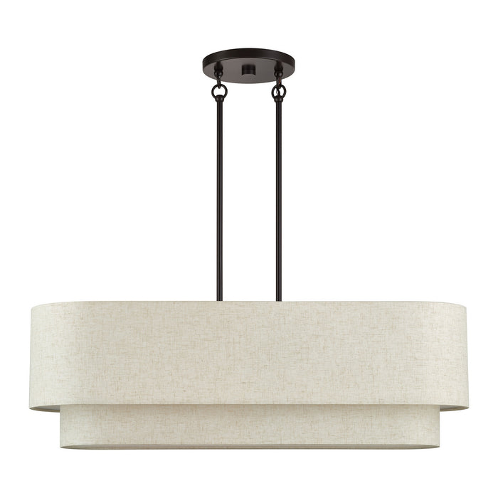 Livex Lighting - 41934-92 - Four Light Linear Chandelier - Manorwood - English Bronze