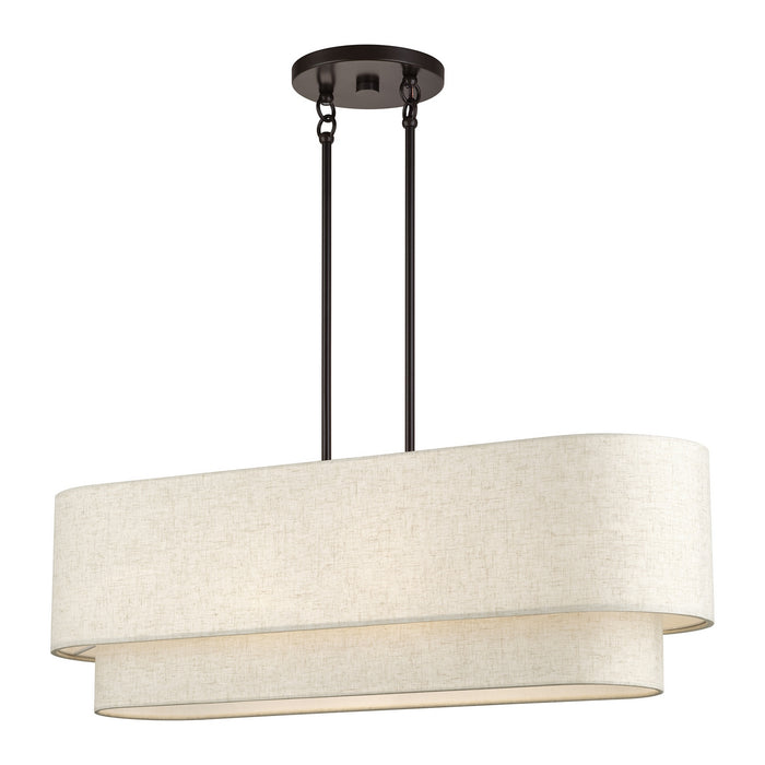 Livex Lighting - 41934-92 - Four Light Linear Chandelier - Manorwood - English Bronze