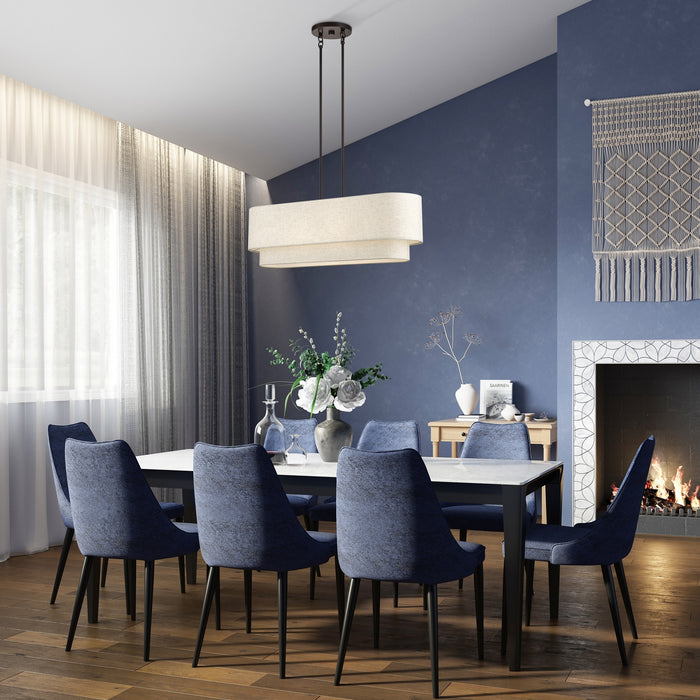 Livex Lighting - 41934-92 - Four Light Linear Chandelier - Manorwood - English Bronze