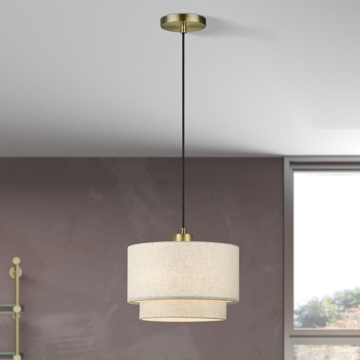 Livex Lighting - 41941-01 - One Light Pendant - Manorwood - Antique Brass