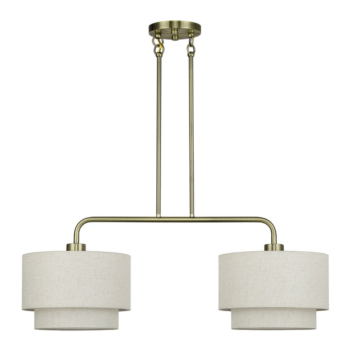 Livex Lighting - 41942-01 - Two Light Linear Chandelier - Manorwood - Antique Brass
