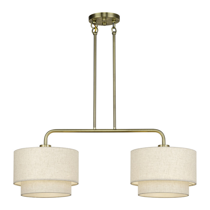 Livex Lighting - 41942-01 - Two Light Linear Chandelier - Manorwood - Antique Brass