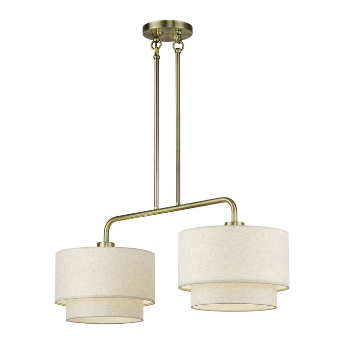 Livex Lighting - 41942-01 - Two Light Linear Chandelier - Manorwood - Antique Brass