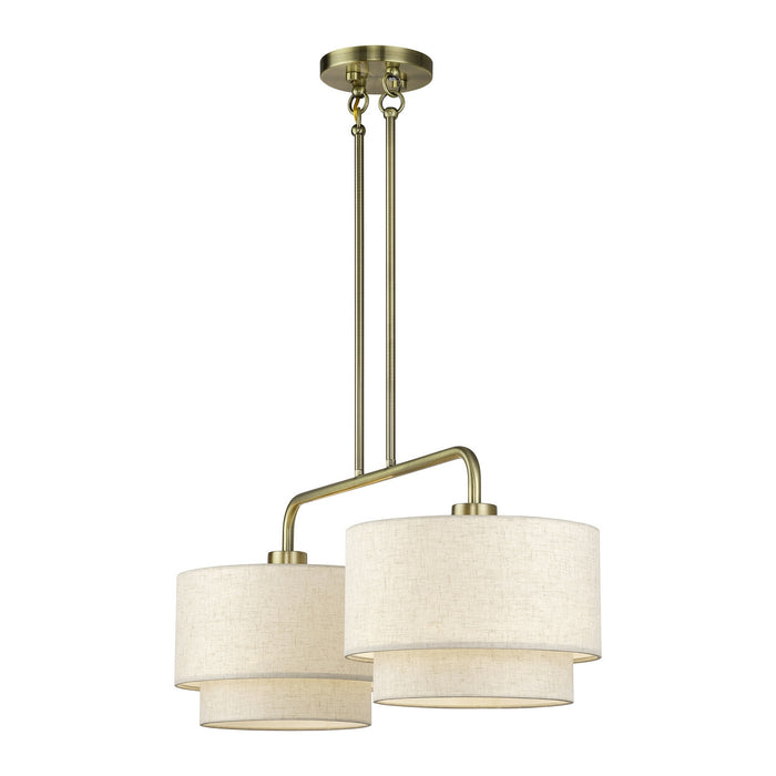 Livex Lighting - 41942-01 - Two Light Linear Chandelier - Manorwood - Antique Brass