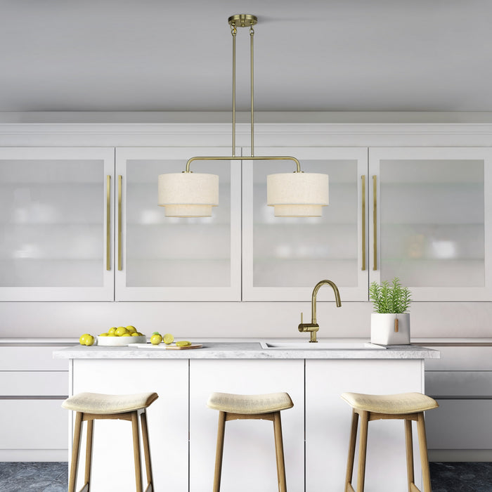 Livex Lighting - 41942-01 - Two Light Linear Chandelier - Manorwood - Antique Brass