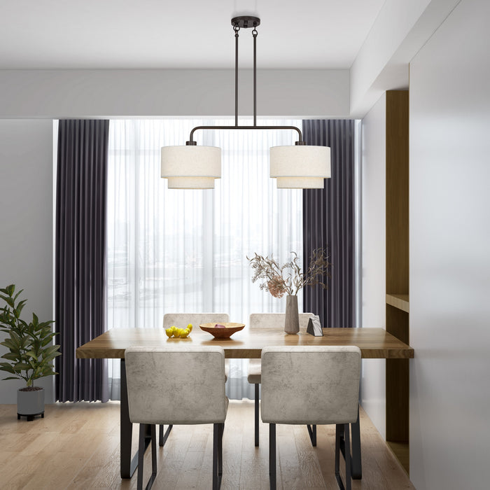 Livex Lighting - 41942-92 - Two Light Linear Chandelier - Manorwood - English Bronze