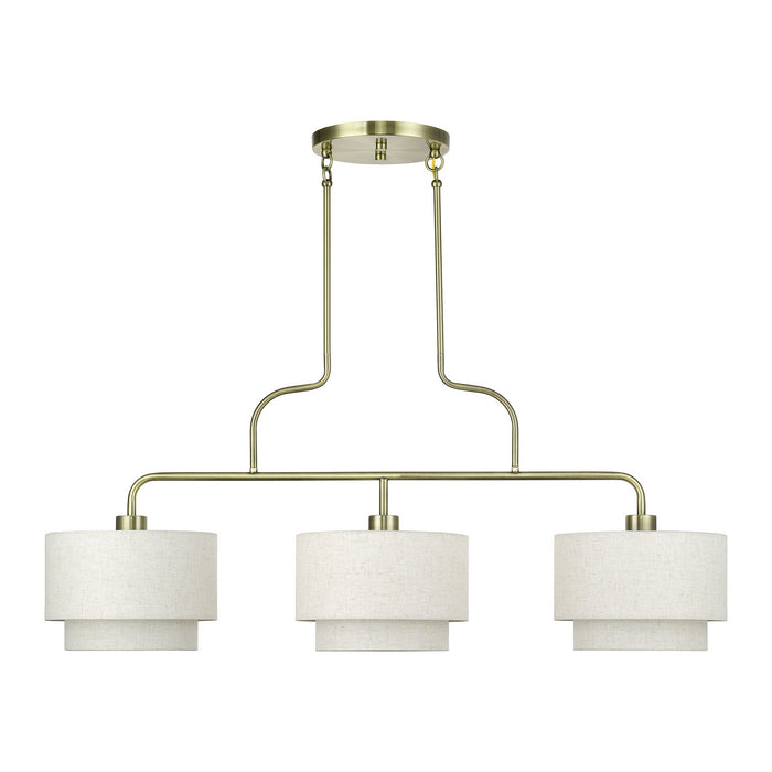 Livex Lighting - 41943-01 - Three Light Linear Chandelier - Manorwood - Antique Brass