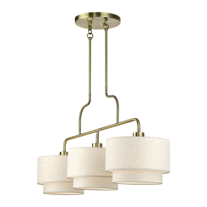 Livex Lighting - 41943-01 - Three Light Linear Chandelier - Manorwood - Antique Brass