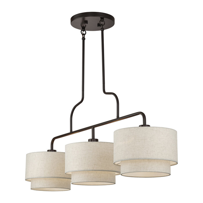 Livex Lighting - 41943-92 - Three Light Linear Chandelier - Manorwood - English Bronze