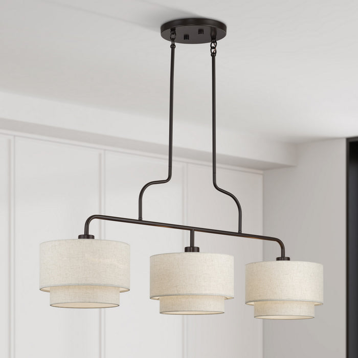 Livex Lighting - 41943-92 - Three Light Linear Chandelier - Manorwood - English Bronze
