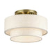 Livex Lighting - 41944-01 - Three Light Semi-Flush Mount - Manorwood - Antique Brass