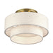 Livex Lighting - 41944-01 - Three Light Semi-Flush Mount - Manorwood - Antique Brass