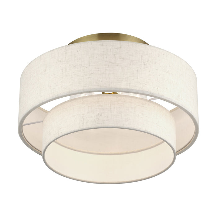 Livex Lighting - 41944-01 - Three Light Semi-Flush Mount - Manorwood - Antique Brass