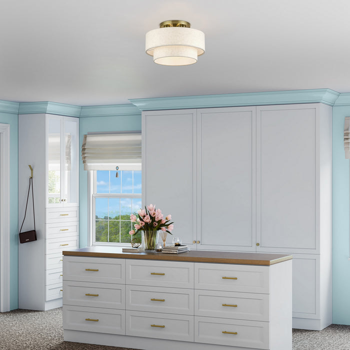 Livex Lighting - 41944-01 - Three Light Semi-Flush Mount - Manorwood - Antique Brass