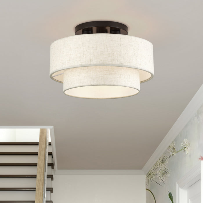 Livex Lighting - 41944-92 - Three Light Semi-Flush Mount - Manorwood - English Bronze